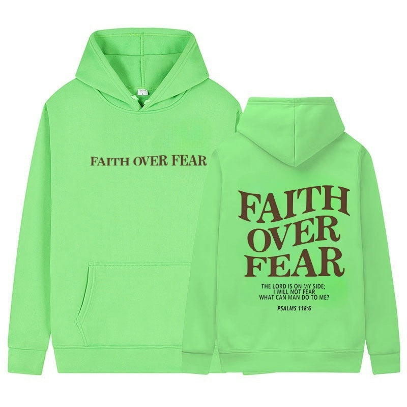 Hoodie Faith Fear Printed Sweatshirt apparels & accessories