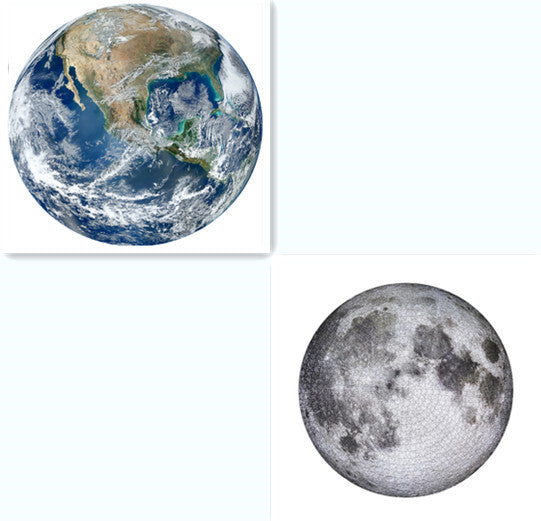 Moon/Earth Jigsaw Puzzle 1000 Pieces Large Round Full Space Adult Challenging and Fun HOME