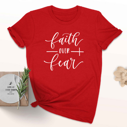 Faith Over Fear Christian T-Shirt Religion Clothing For Women Faith Shirt apparels & accessories