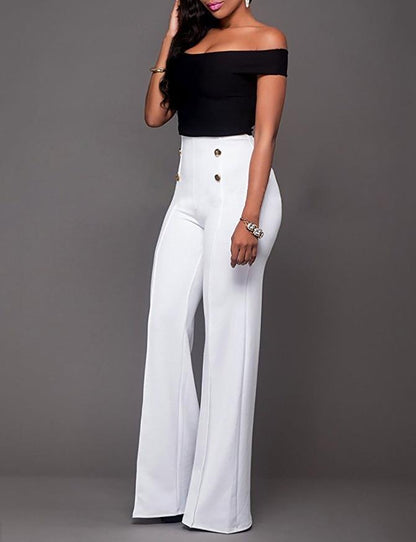 Stylish Slim Personality Double-Breasted Flared Trousers apparel & accessories