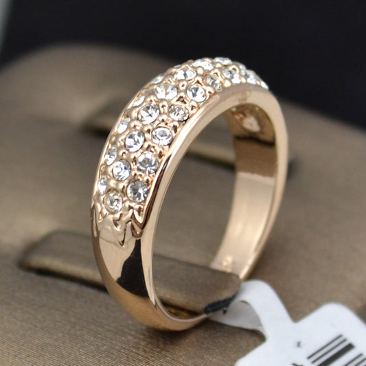 Women's Simple Fashion Pave Spot Drill Ring Jewelry
