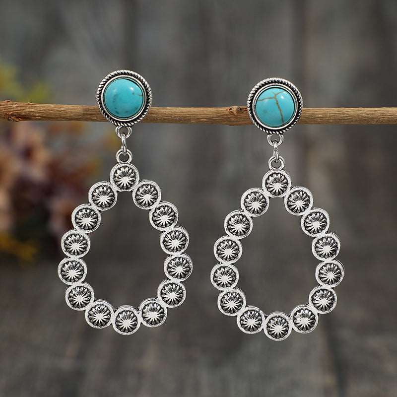 Artificial Turquoise Teardrop Earrings apparel & accessories