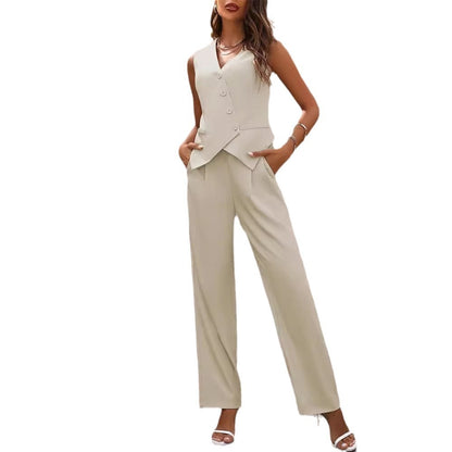 Commuter Suits Summer Button And Staight Trousers Womens Clothing apparels & accessories