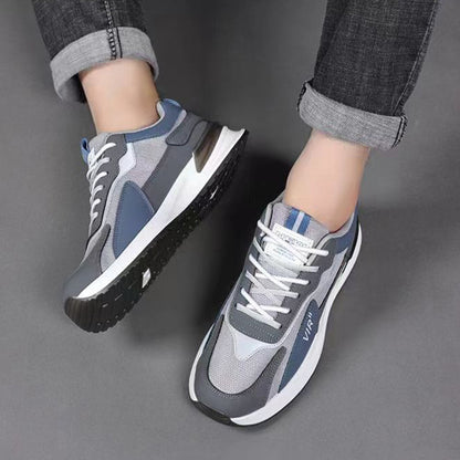 Men's Color Block Mesh Shoes Fashion Casual Lace-up Sneakers Outdoor Breathable Running Sports Shoes apparel & accessories