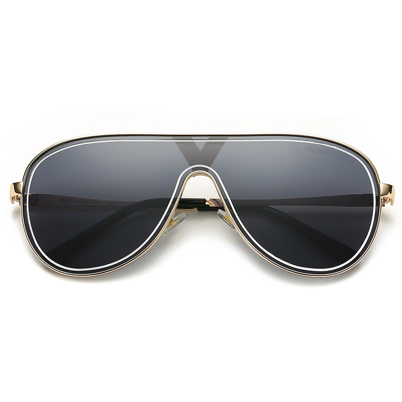 Fashion Classic Metal One Lens Sunglasses Women apparel & accessories