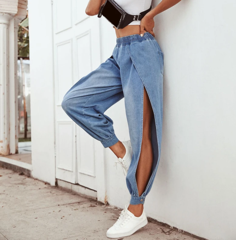 Side slit leg jeans apparel & accessories