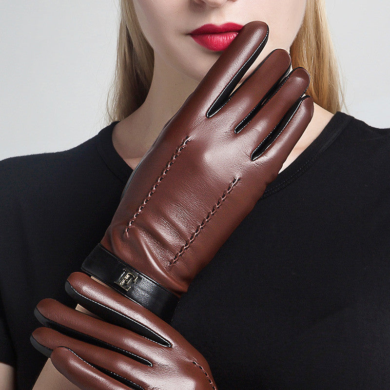 Touch screen plus velvet thick leather gloves apparels & accessories