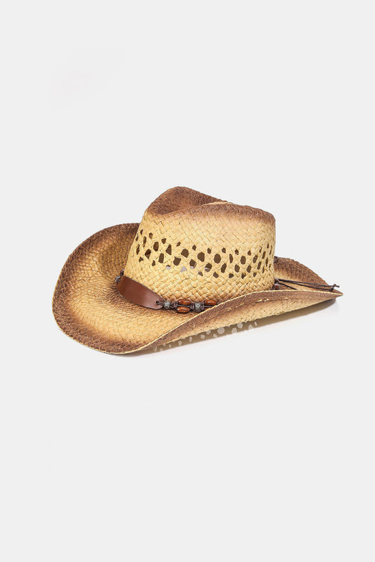 Fame Cutout Wide Brim Straw Hat apparel & accessories