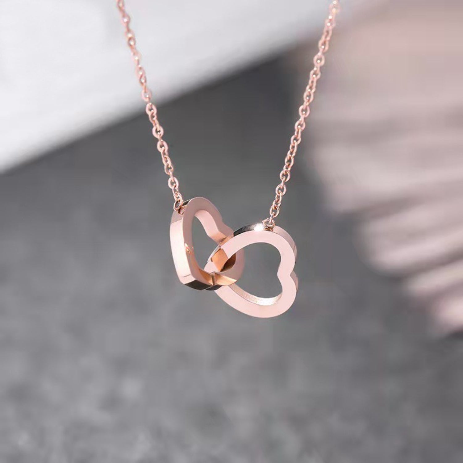 Alloy Double Heart Necklace apparel & accessories