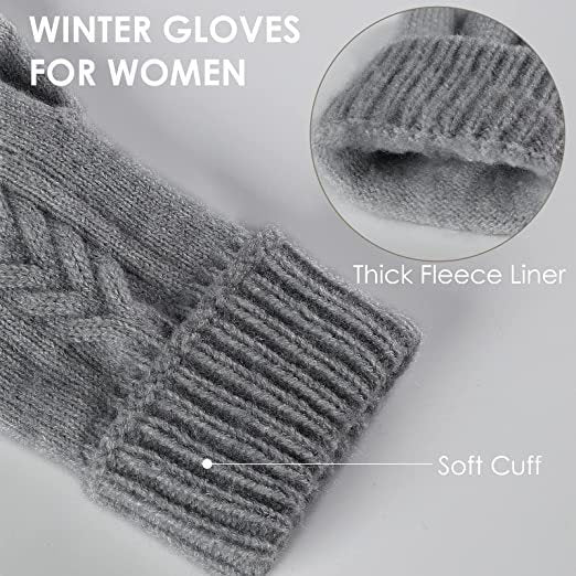 Autumn And Winter Jacquard Dark Gray Warm Touch Screen Magic Gloves apparels & accessories