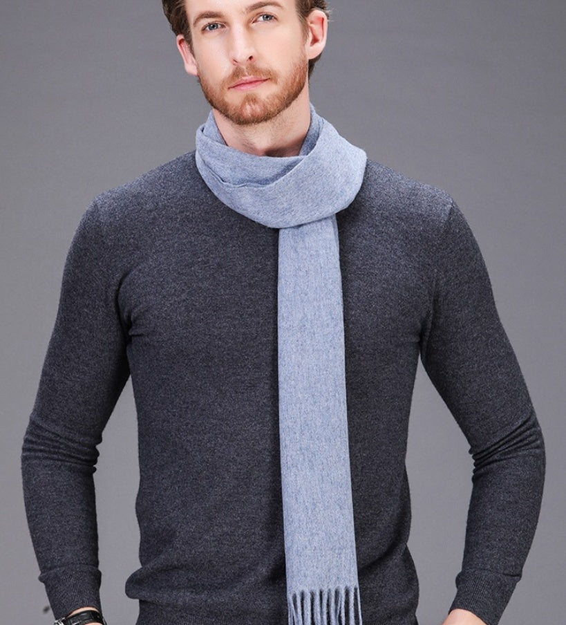 High-end brand winter cashmere scarf Men and women with pure wool warm retro thickened long collar Men's Scarves