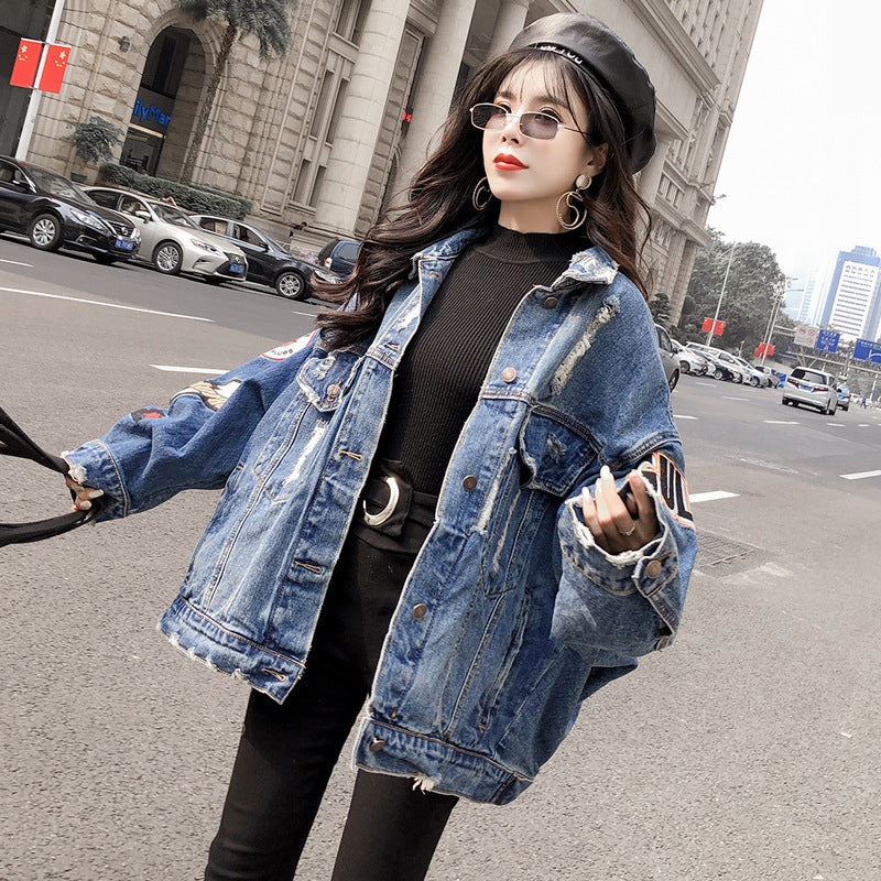 Ripped denim jacket apparels & accessories