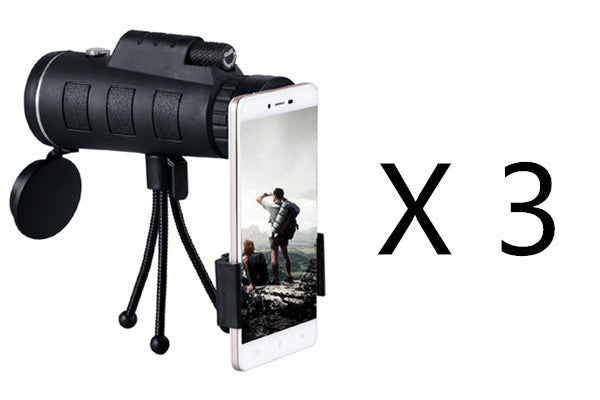 Compatible with Apple, Monocular Telescope Zoom Scope with Compass Phone Clip Tripod Gadgets