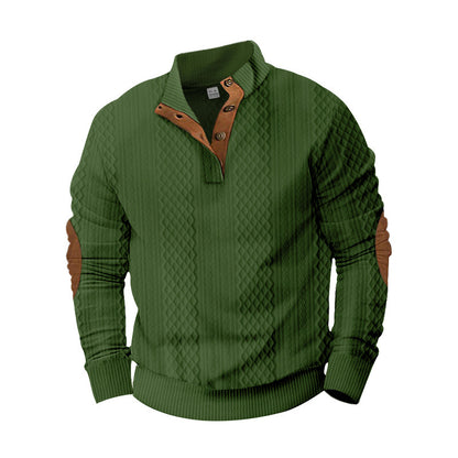 Men's Sweater Half Cardigan Jacquard T-Shirt