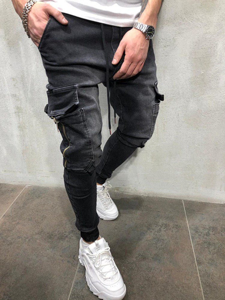 Casual sweatpants beam-leg jeans men's clothing