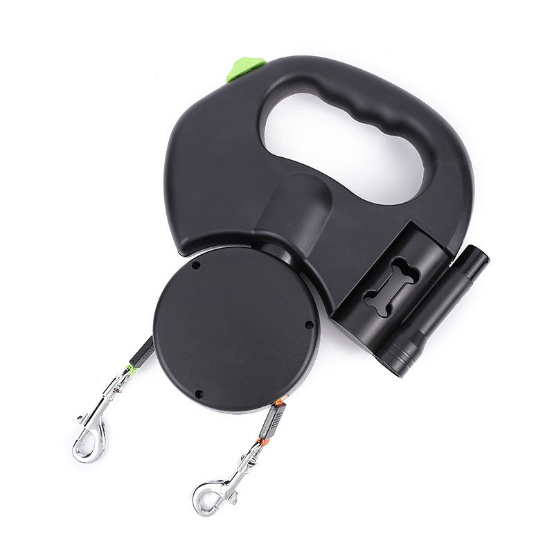 Retractable Dog Leash For Small Dogs Reflective Dual Pet Leash Lead 360 Swivel No Double Dog Walking Leash With Lights Pet Products Pet Products