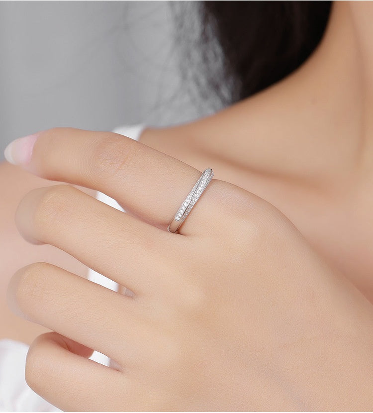 Mobius Strip Moissanite Cord For Braiding Ring Women Jewelry