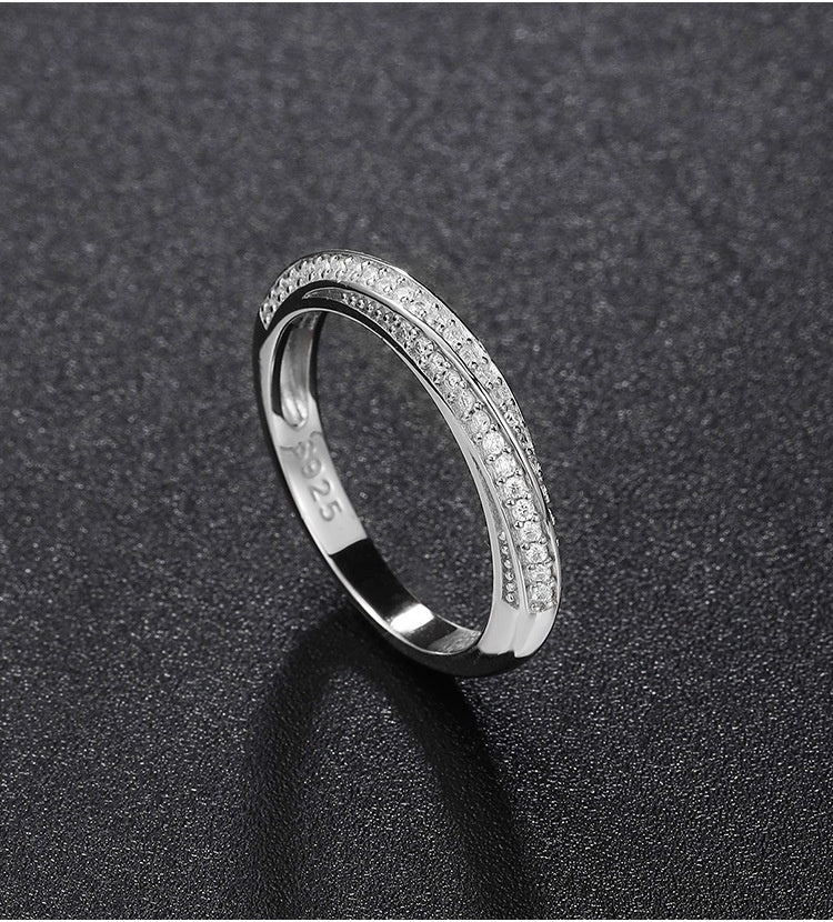 Mobius Strip Moissanite Cord For Braiding Ring Women Jewelry