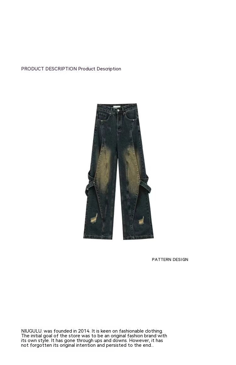 High Street Vibe Washed-out Jeans men's clothing