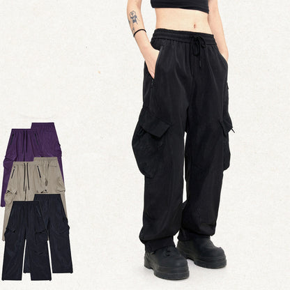 Vintage Crumpled Texture Loose Casual Paratrooper Pants Trousers apparel & accessories
