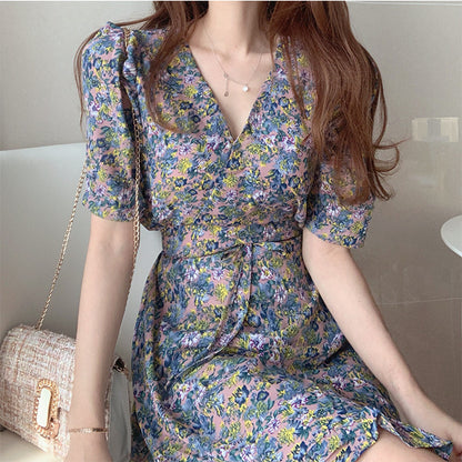 Short Sleeve Floral Dress Summer Fashion Temperament apparels & accessories