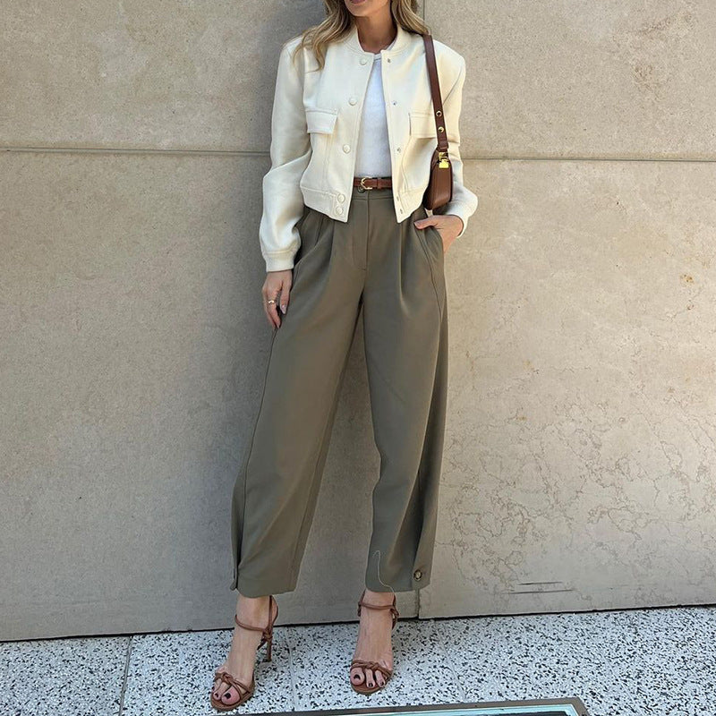 Women's Fashion Solid Color Loose Suit Pants apparel & accessories