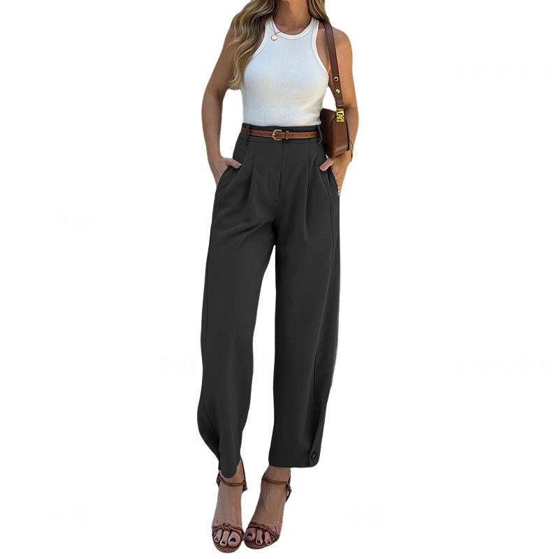 Women's Fashion Solid Color Loose Suit Pants apparel & accessories