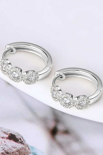 Moissanite 925 Sterling Silver Huggie Earrings apparel & accessories