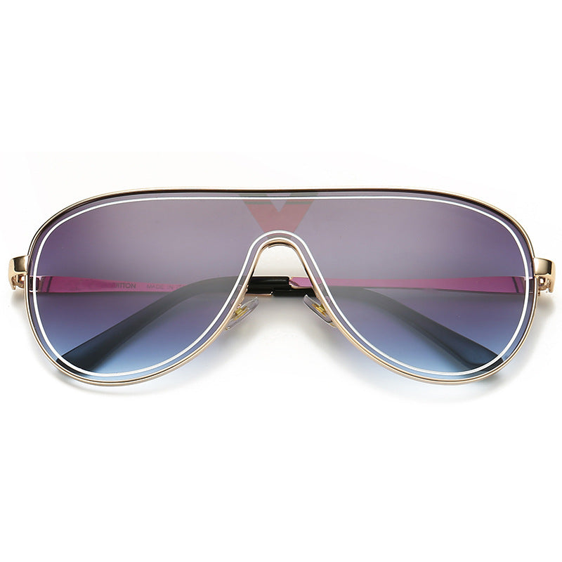 Fashion Classic Metal One Lens Sunglasses Women apparel & accessories