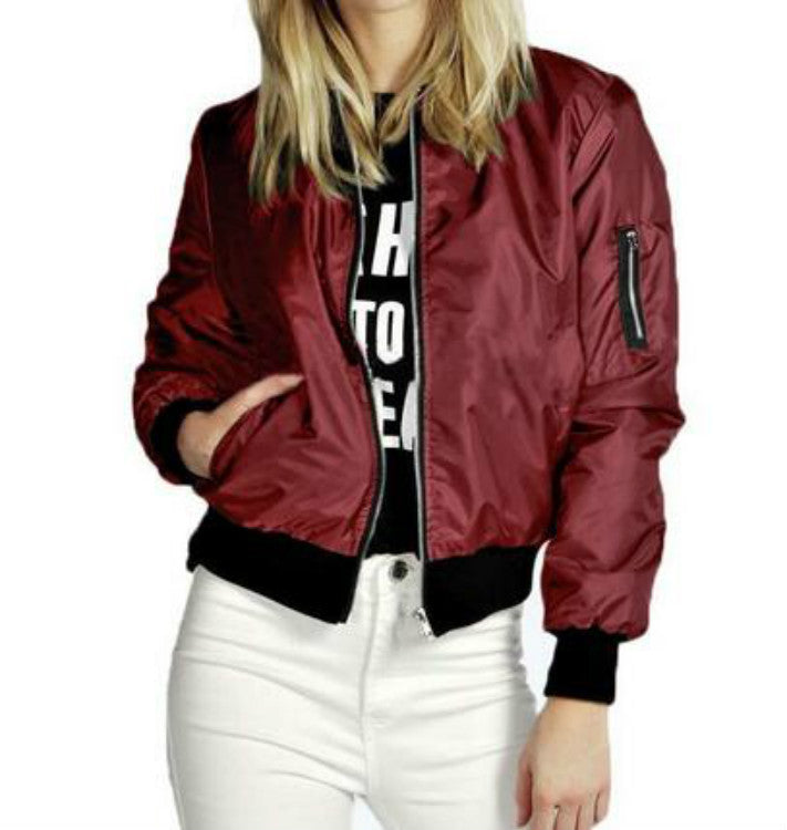 Solid Color Short Fashion Zip Jacket apparels & accessories