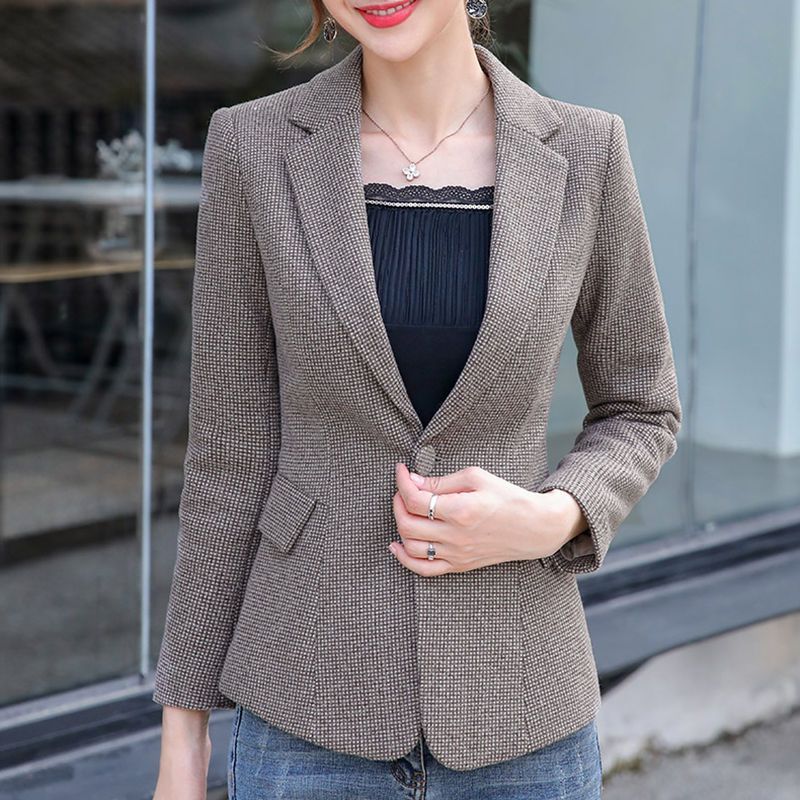 Woolen Suit Jacket Thickened And Slimmer Plaid apparel & accessories