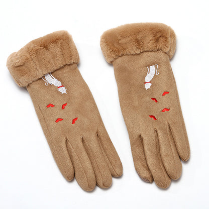 Gloves women winter suede gloves apparels & accessories