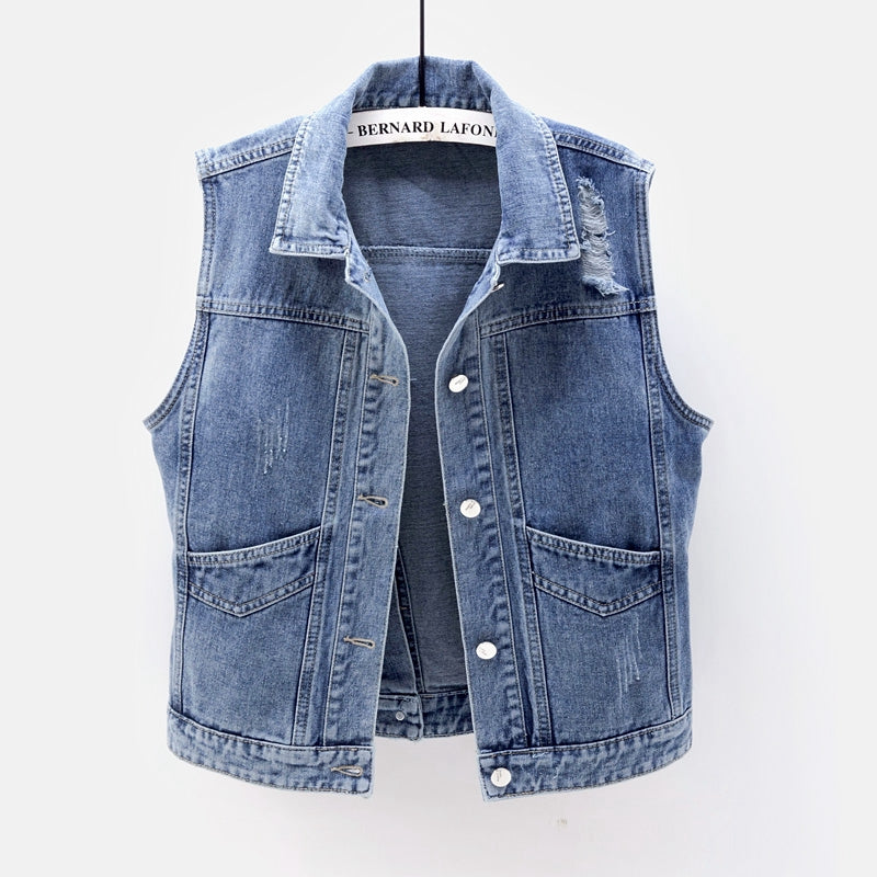 Women's denim vest apparel & accessories