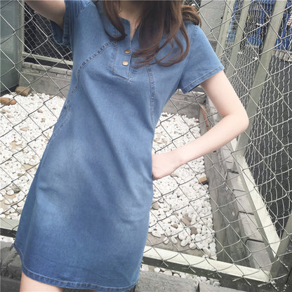 Women's Casual Mid-length Denim Dress apparel & accessories