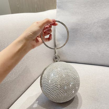 Women's Fashion Round Ball Rhinestone Dinner Bag apparel & accessories