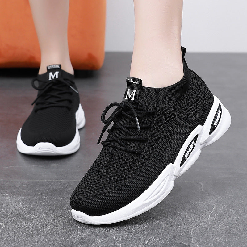 Women's Breathable Running Shoes Fly Weave Leisure Sports Shoes & Bags