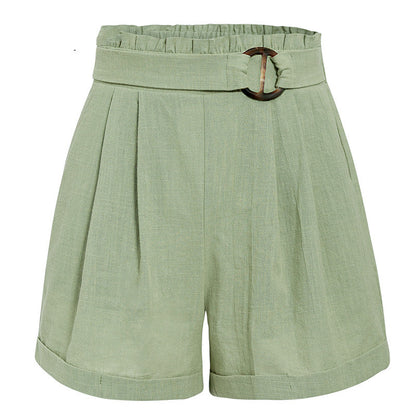 Cotton high waist casual shorts apparel & accessories