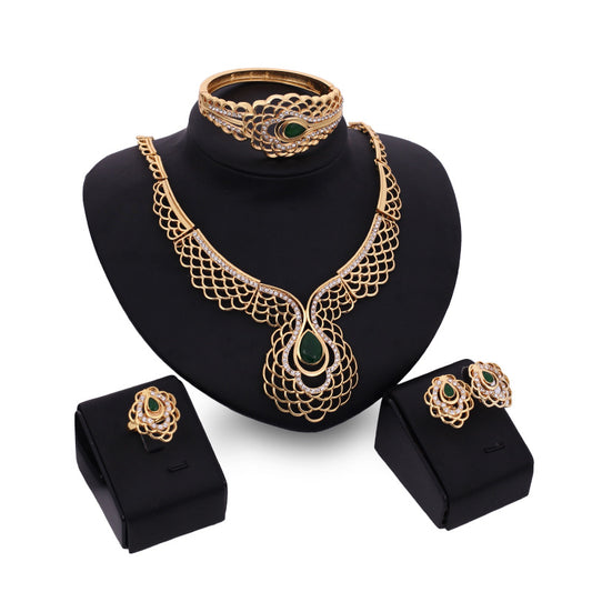 Four-piece Necklace, Earrings And Bracelets Jewelry