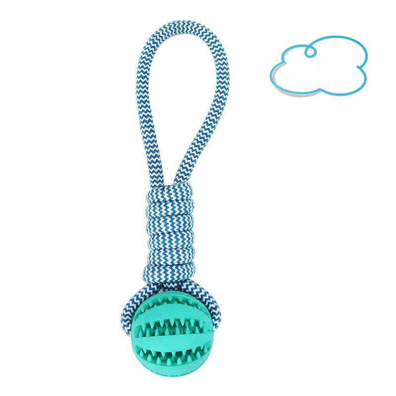 Dog Toys Balls Interactive Treat Rope Rubber Leaking Balls For Small Medium Dogs Chewing Bite Resistant Pet Tooth Cleaning Dog Toys