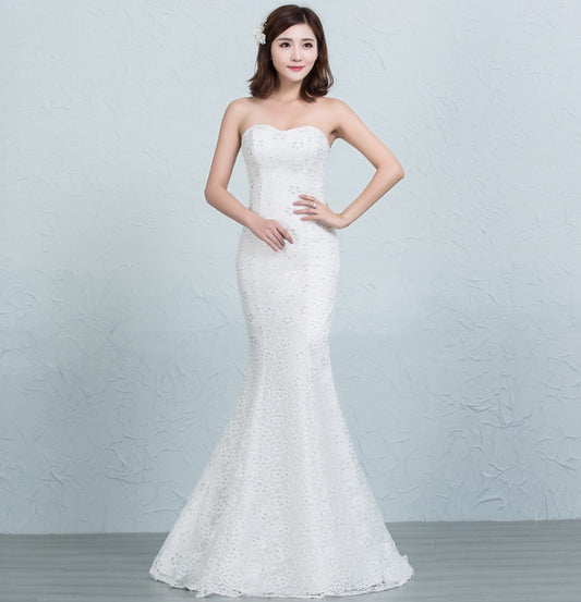 Sequined lace waist fishtail wedding dress apparel & accessories