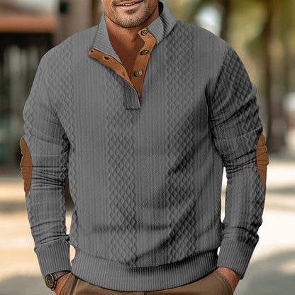 Men's Sweater Half Cardigan Jacquard T-Shirt