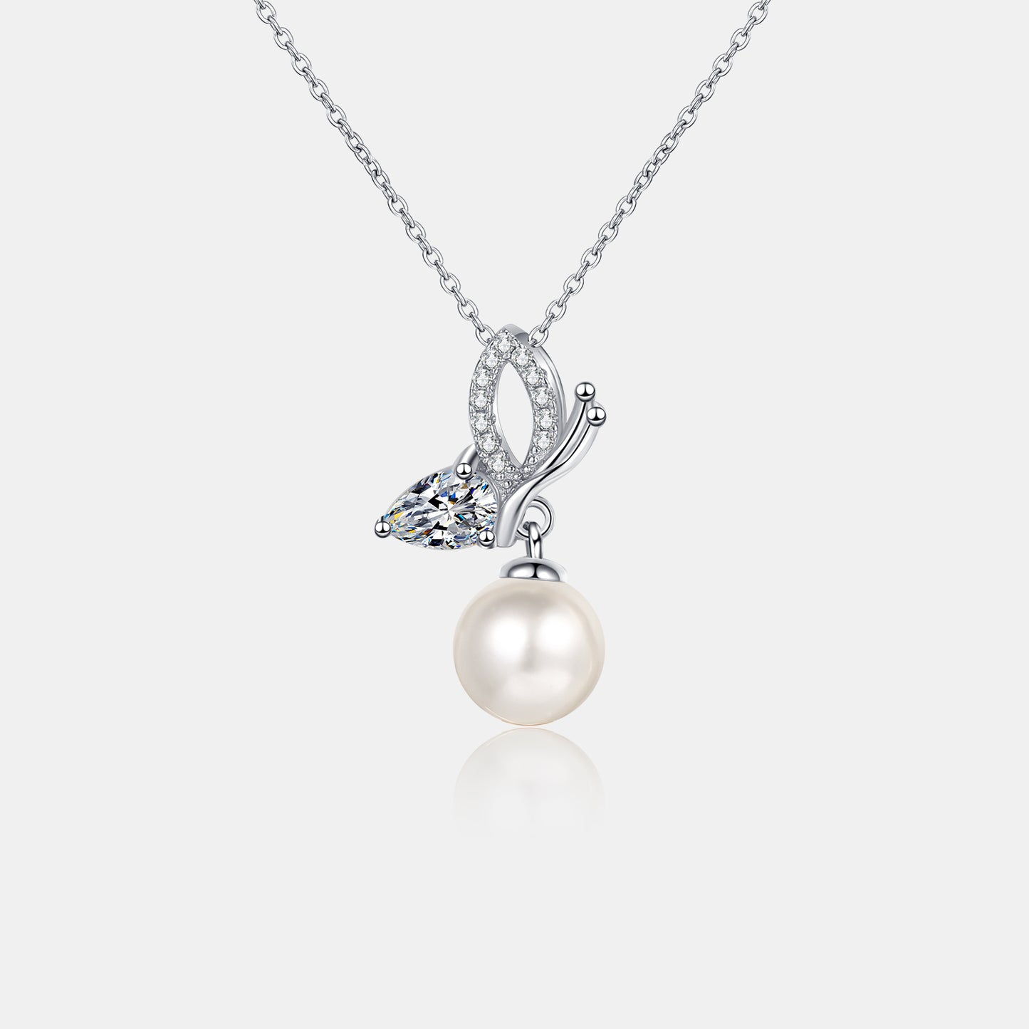 Natural Pearl Pendant Moissanite 925 Sterling Silver Necklace apparel & accessories