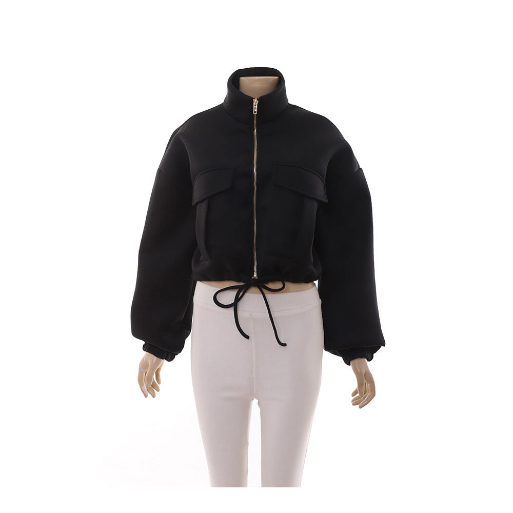 Women's Space Layer Jacket Multi-Pocket Drawstring Turtleneck apparels & accessories