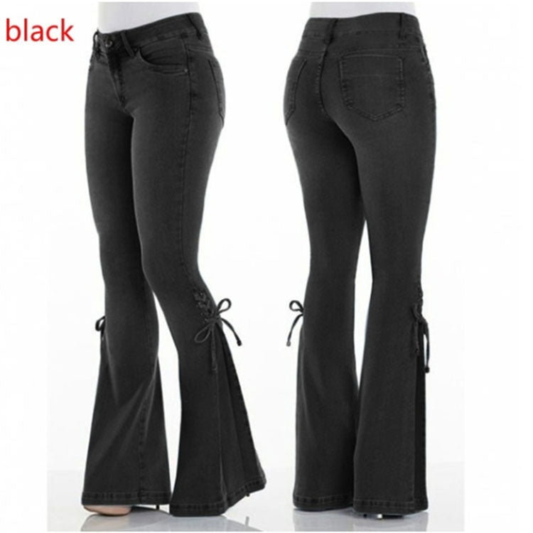 Ladies jeans mid-waisted denim trousers stretch jeans apparel & accessories