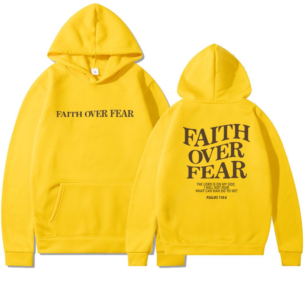 Hoodie Faith Fear Printed Sweatshirt apparels & accessories