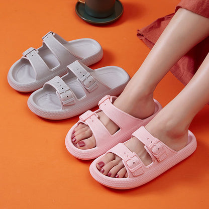 Platform Slippers Women's Summer Buckle Home Shoes Fashion Outdoor Wear Soft Bottom Sandals Shoes & Bags