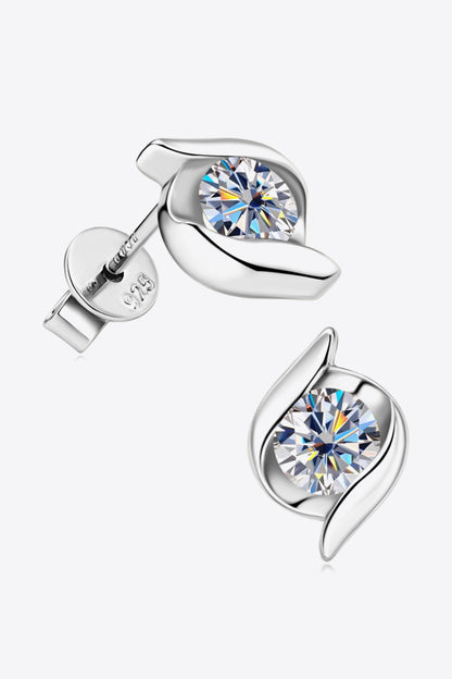 1 Carat Moissanite 925 Sterling Silver Stud Earrings apparel & accessories