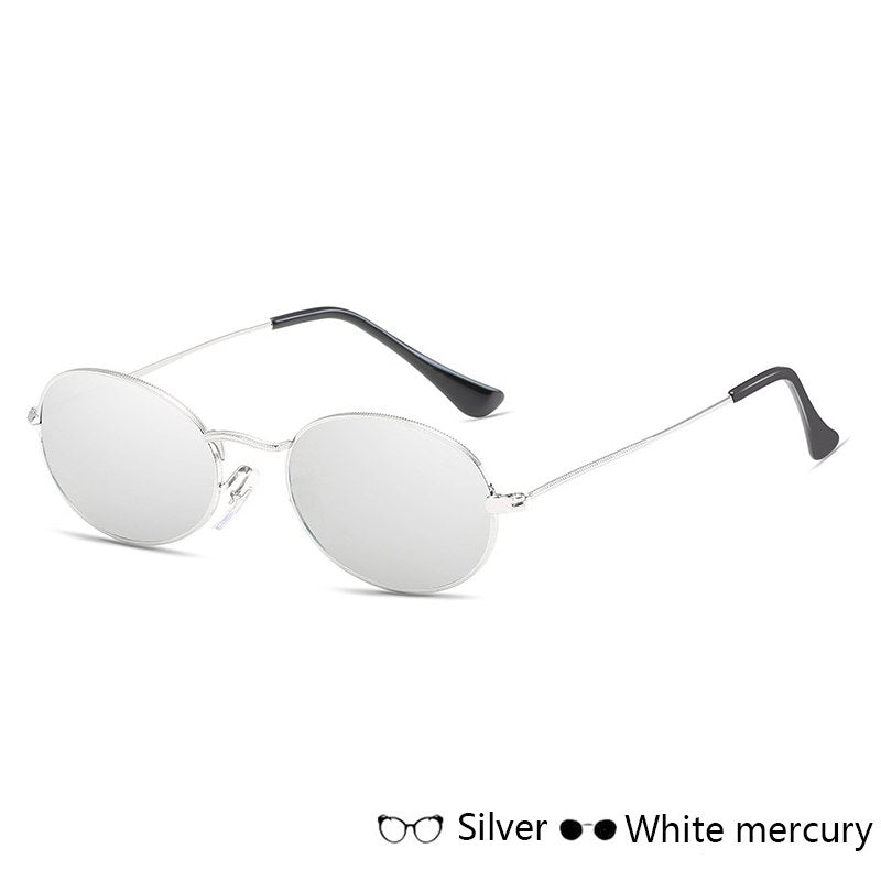 Fashion Women Sunglasses Famous Oval Sun Glasses Luxury Brand Metal Round Frames Black Small Cheap Eyewear apparels & accessories