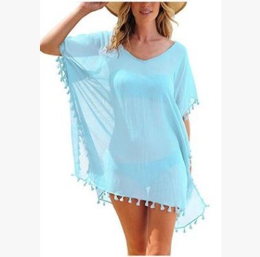 Women Blouses Loose Chiffon Dress Summer Beach Tunic Cover-Up Shirt apparels & accessories