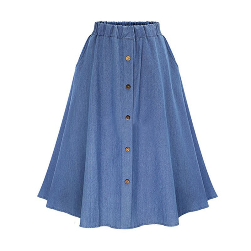 A high waist and long denim skirt Casual skirt apparel & accessories